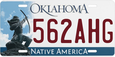 OK license plate 562AHG