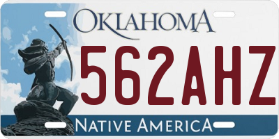 OK license plate 562AHZ