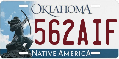 OK license plate 562AIF