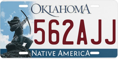 OK license plate 562AJJ