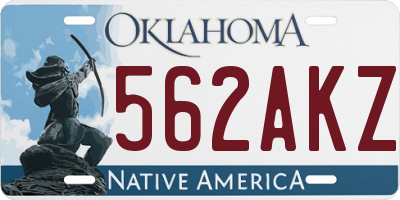 OK license plate 562AKZ