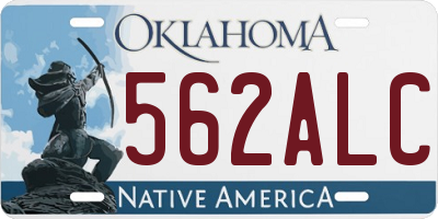 OK license plate 562ALC