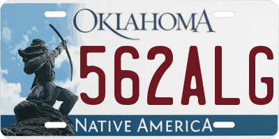 OK license plate 562ALG