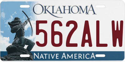 OK license plate 562ALW