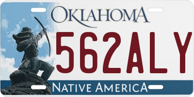 OK license plate 562ALY