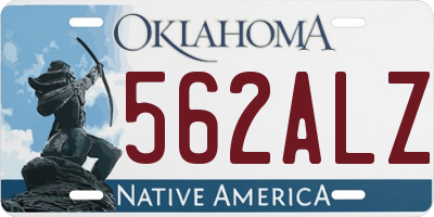 OK license plate 562ALZ