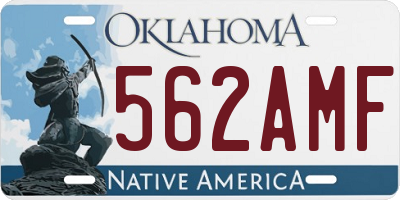 OK license plate 562AMF