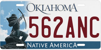 OK license plate 562ANC