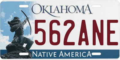 OK license plate 562ANE