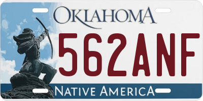 OK license plate 562ANF