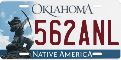 OK license plate 562ANL
