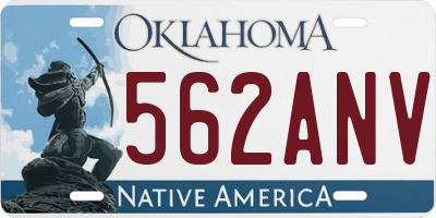OK license plate 562ANV