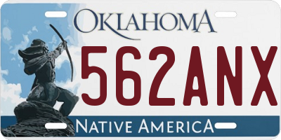 OK license plate 562ANX