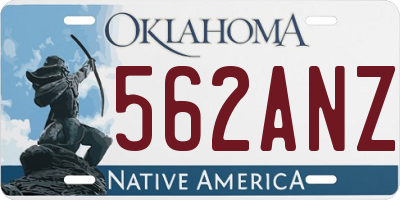 OK license plate 562ANZ