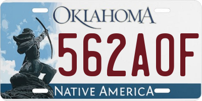 OK license plate 562AOF