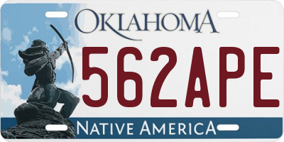 OK license plate 562APE