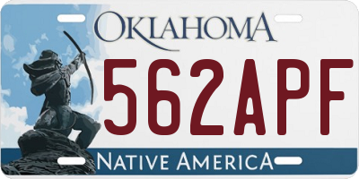 OK license plate 562APF