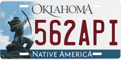 OK license plate 562API