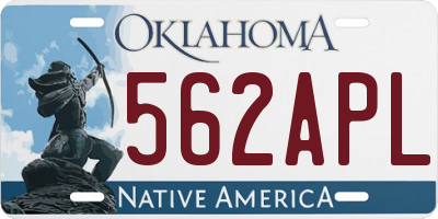 OK license plate 562APL