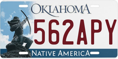 OK license plate 562APY