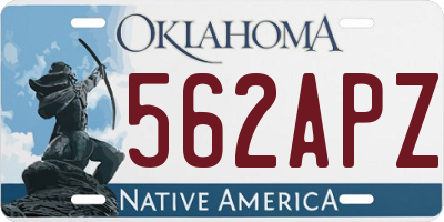 OK license plate 562APZ