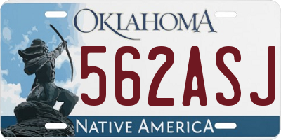 OK license plate 562ASJ