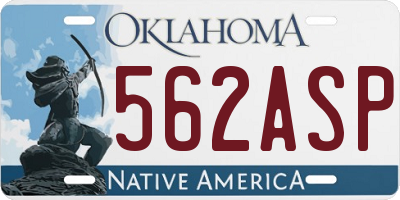 OK license plate 562ASP
