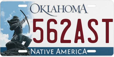 OK license plate 562AST