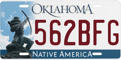 OK license plate 562BFG