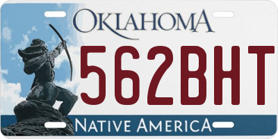 OK license plate 562BHT
