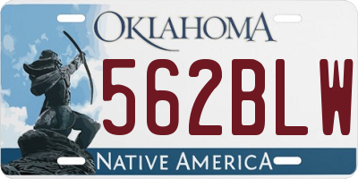 OK license plate 562BLW