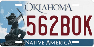 OK license plate 562BOK