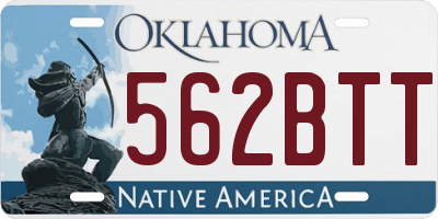 OK license plate 562BTT