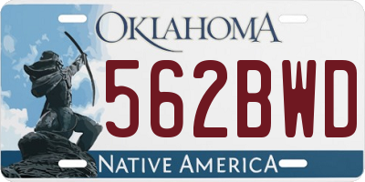 OK license plate 562BWD