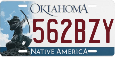 OK license plate 562BZY