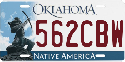 OK license plate 562CBW