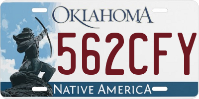 OK license plate 562CFY