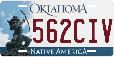 OK license plate 562CIV