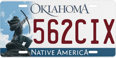 OK license plate 562CIX