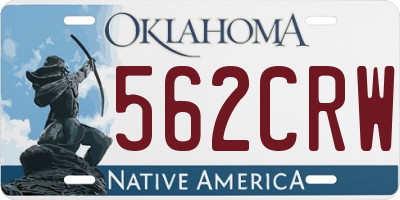 OK license plate 562CRW