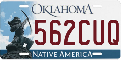 OK license plate 562CUQ