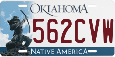 OK license plate 562CVW