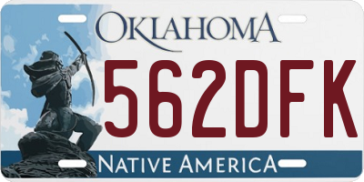 OK license plate 562DFK