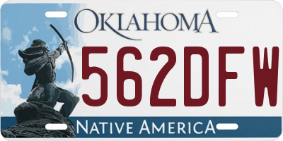 OK license plate 562DFW