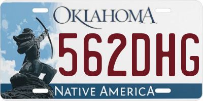 OK license plate 562DHG