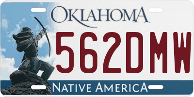 OK license plate 562DMW