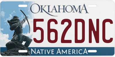 OK license plate 562DNC