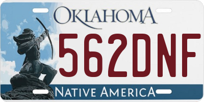 OK license plate 562DNF
