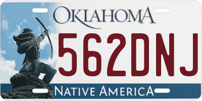 OK license plate 562DNJ