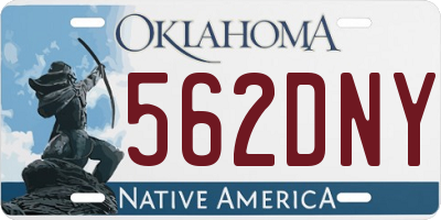 OK license plate 562DNY